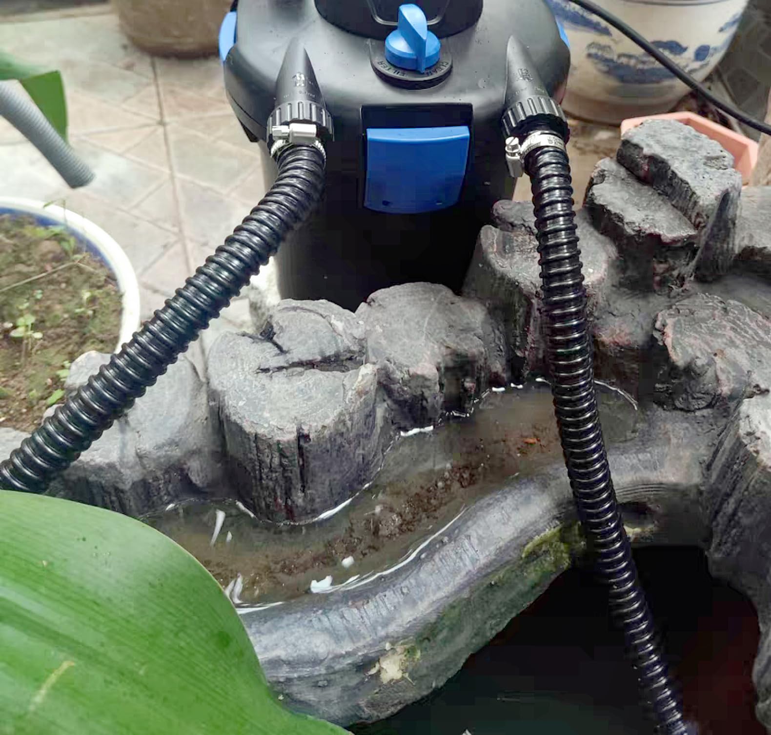 Tubo flexible corrugado de 1.5 pulgadas x 10 pies con abrazaderas, bomba de sumidero de PVC, manguera de descarga de agua para estanques de jardín, cascadas, camping, caravanas, filtros