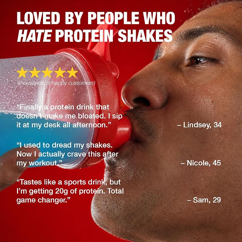 FLYTE Clear Whey Protein Isolate Powder – Clear Protein Water, 20g Protein, 419mg Electrolytes, Hydration & Recovery, Zero Sugar, Grass-Fed Whey, Blue Raspberry, 20 Servings image 5