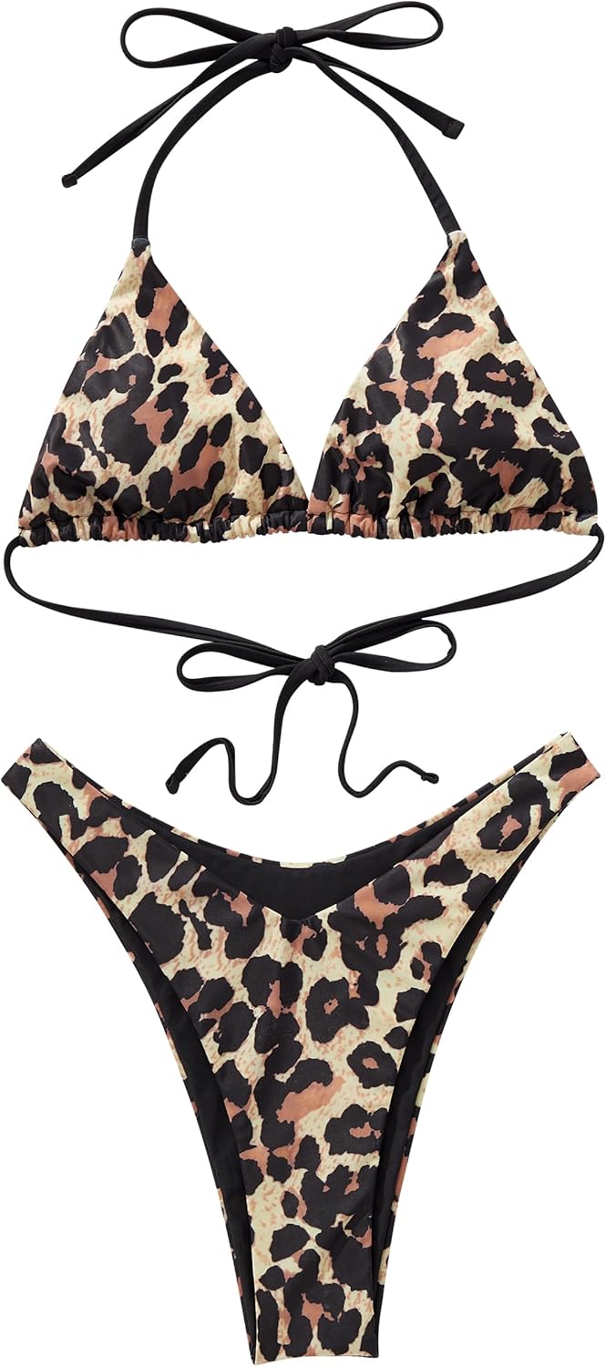 SUUKSESS Women Halter String Two Piece Bikini Sets Reversible Thong Swimsuit - Image 5