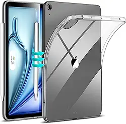 ESR Capa para iPad Air de 11 M2(2024), iPad Air de 5ª/4ª geração (2022/2020), fina e leve, anti-amarelamento, capa traseira transparente, suporte para Pencil Pro e Pencil (USB-C), Transparente