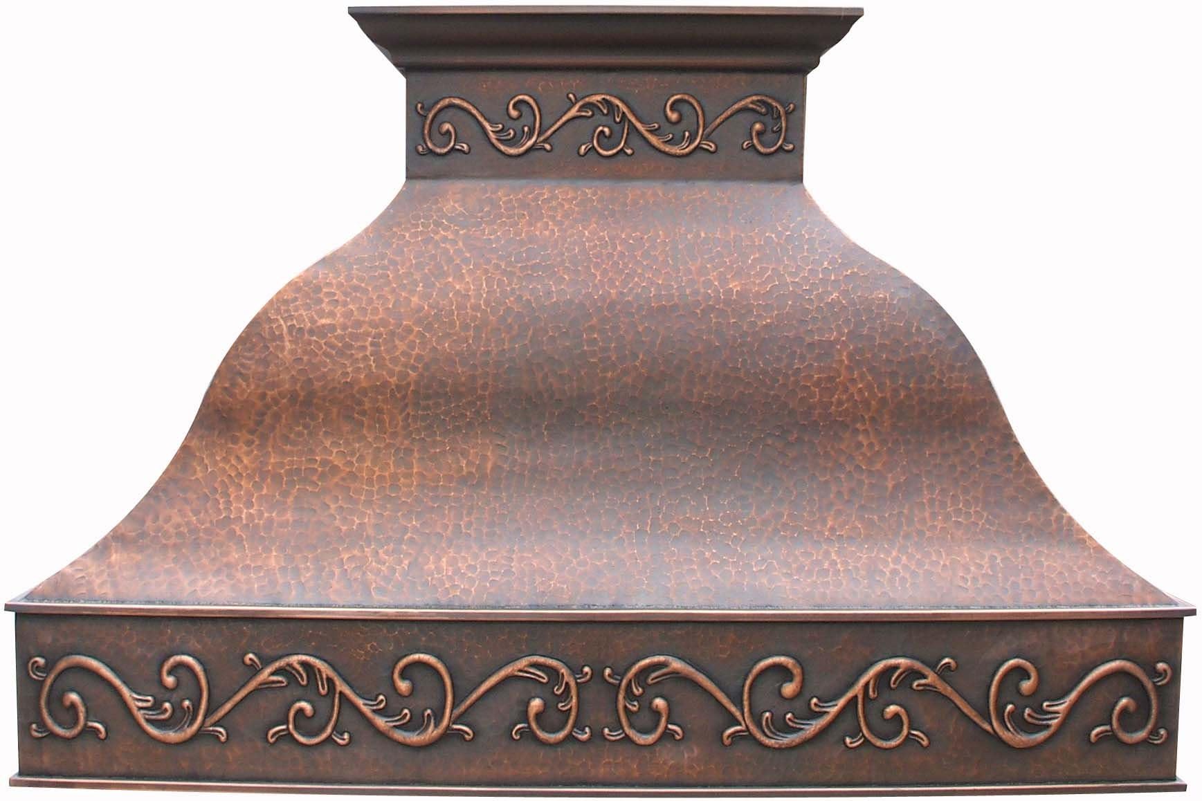 Copper Best H9 482136LA Antique Copper Oven Hood with Commercial Grade Stainless Steel Vent, Includes lighting, fan motor, baffle filter, Wall Mount 48 x 36 inches