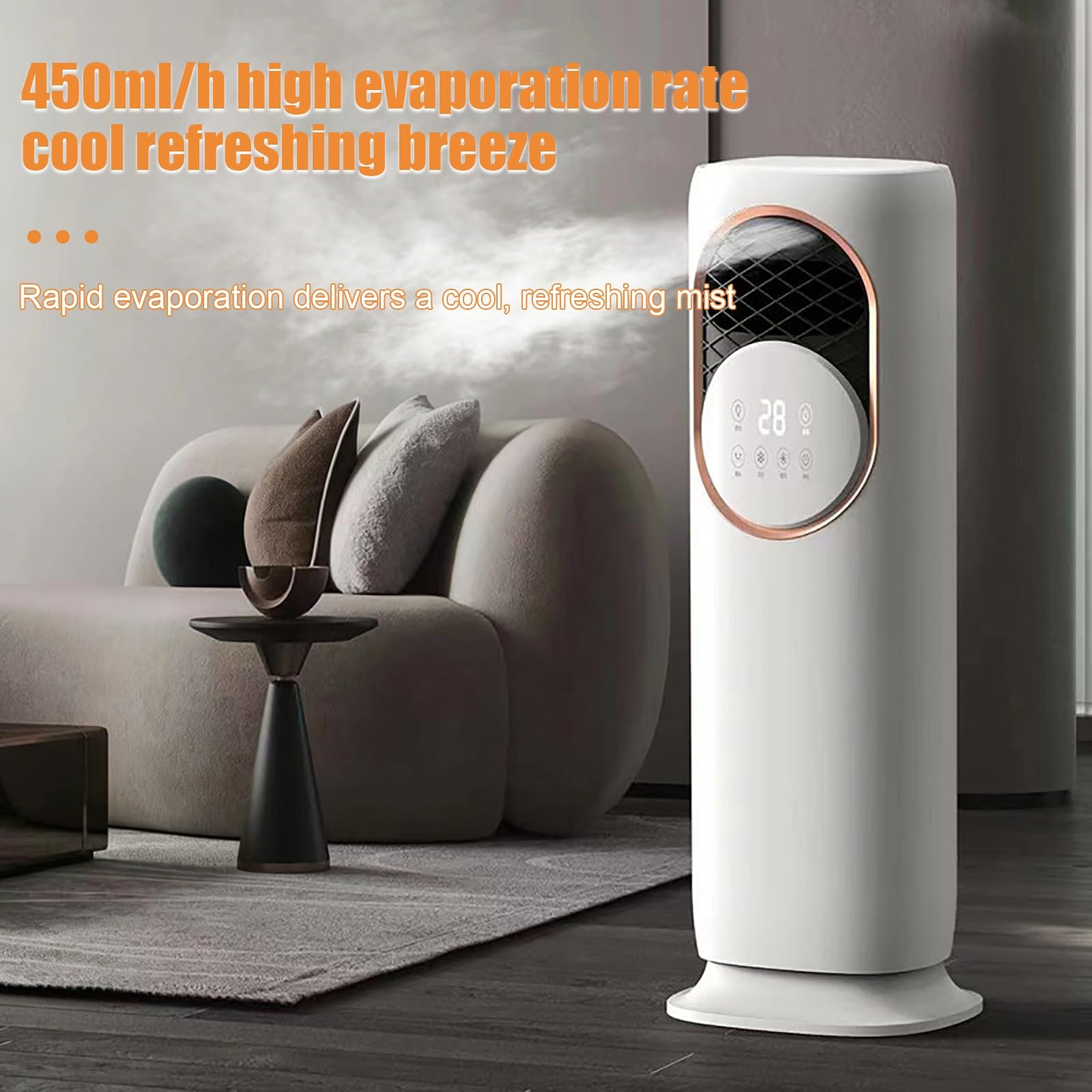 Airconditioning Portable Unit, 3 Velocidades, Control Táctil, Doble Función de Aire Caliente y Frío para el Hogar, Dormitorio