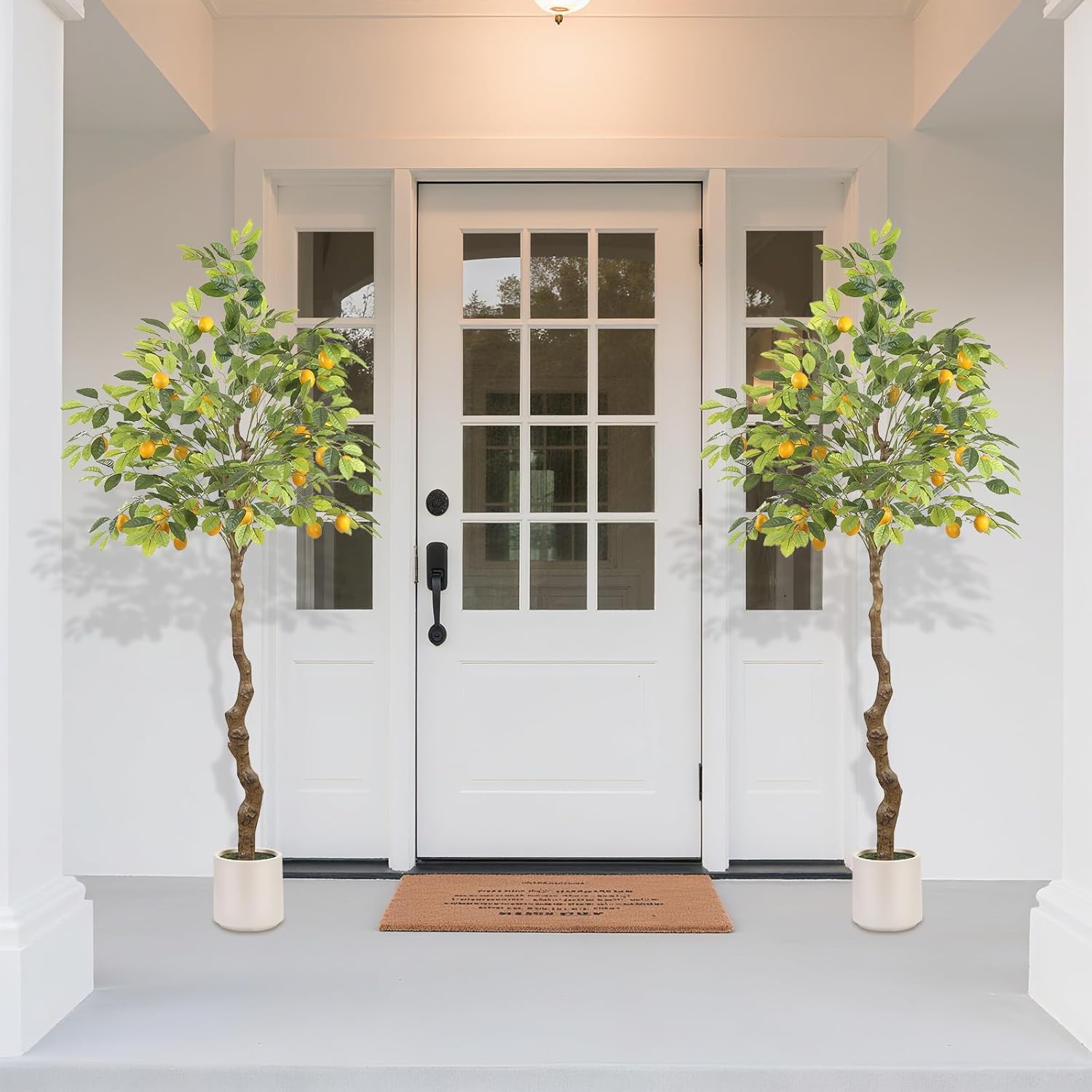 Artificial Lemon Tree Potted Plant with 23 Lemon Fruits, 6 Feet Tall Brings Nature Indoors and Comes to Life for Living Room, Bedroom or Office Decor