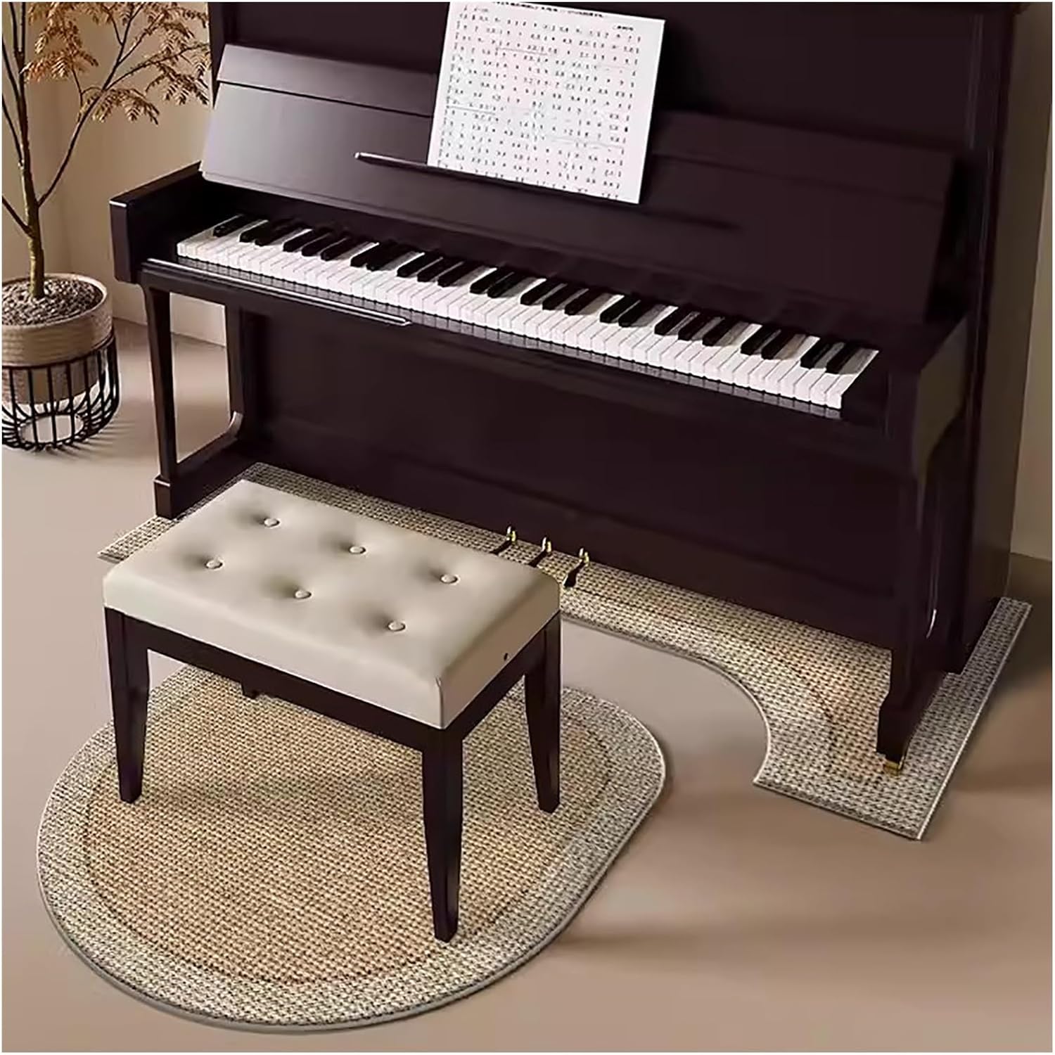 BESNUT 9mm Thick Soundproof Rug for Piano,Upright Piano Carpet Protector Sound