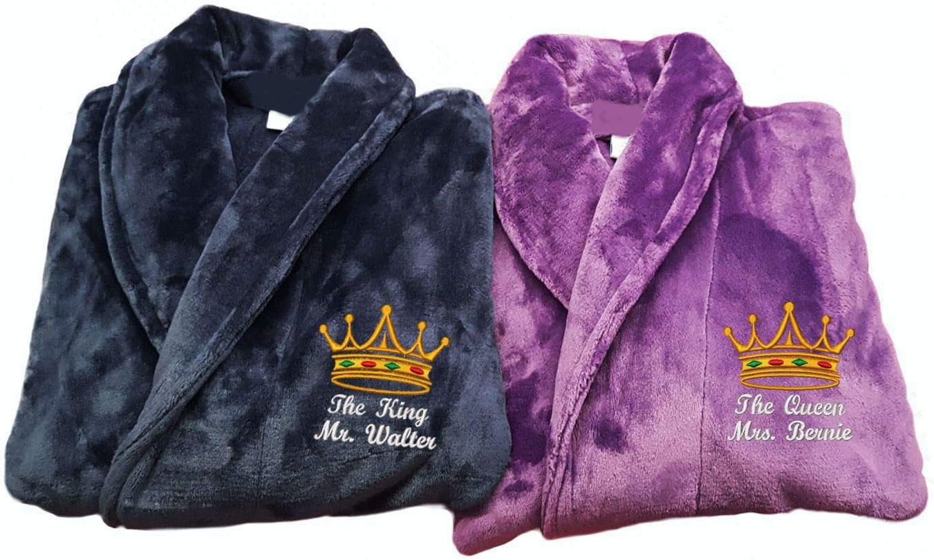 King & Queen Robes Customizable Set 2 Robes Bride and Groom Wedding Gift
