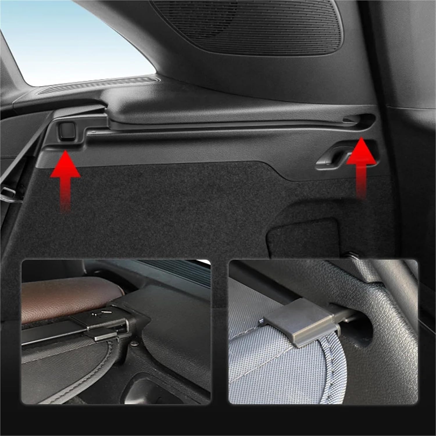 for Benz GLK 2010-2015 Retractable Trunk Cargo Cover Parcel Rack Shield Auto Interior Accessories(Carbon Fiber)