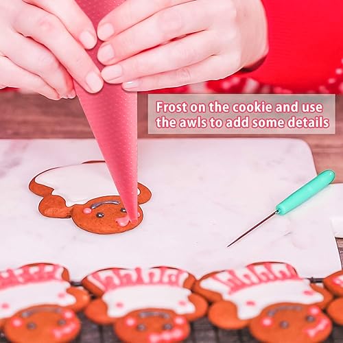 Miniatura 5 de 122 piezas de herramientas de decoración de galletas, 100 piezas de bolsas de pastelería, 10 piezas de corbatas para bolsas de pastelería, 10 piezas