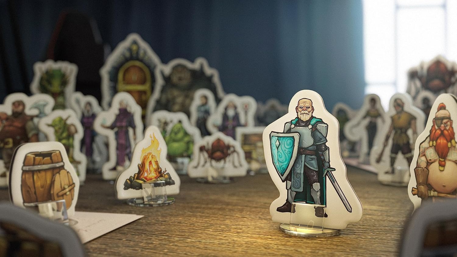Lot de 36 figurines DND plates de qualité supérieure avec bases | Ensemble de démarrage Donjons et Dragons 5e, Pathfinder, TTRPG, pions, standees, jetons (pack essentiel, 36