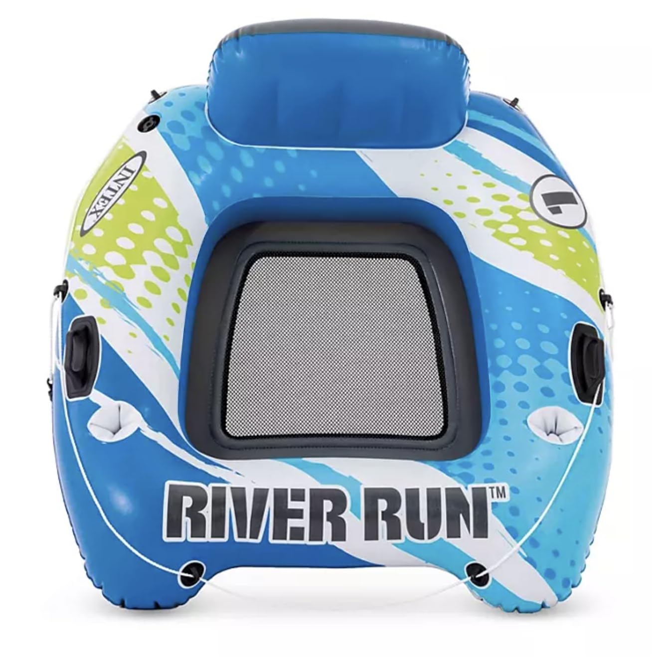 Intexx River Run Inflatable Water Float, 2-Pack – Lounge-Style Tube with Cup Holders, Backrest & Mesh Bottom – Ideal for River, Lake, or Pool