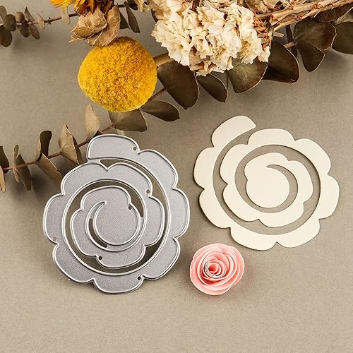 Miniatura 4 de 8 troqueles de corte de metal en espiral de flores 3D para hacer tarjetas, álbumes de recortes, plantillas de troquelado, plantillas de perforación,