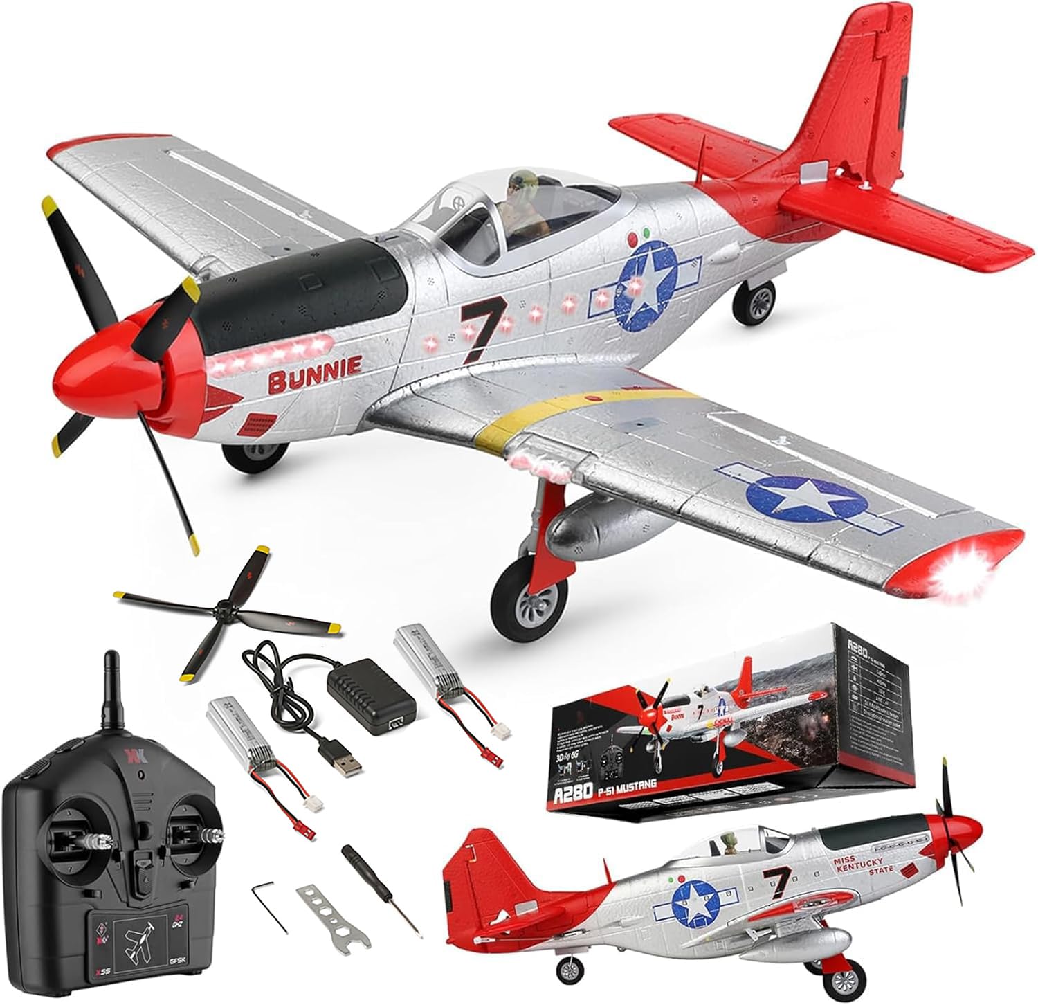 Amazon.com: Ssccgym Large 560MM P51 P51D Mustang Remote Control