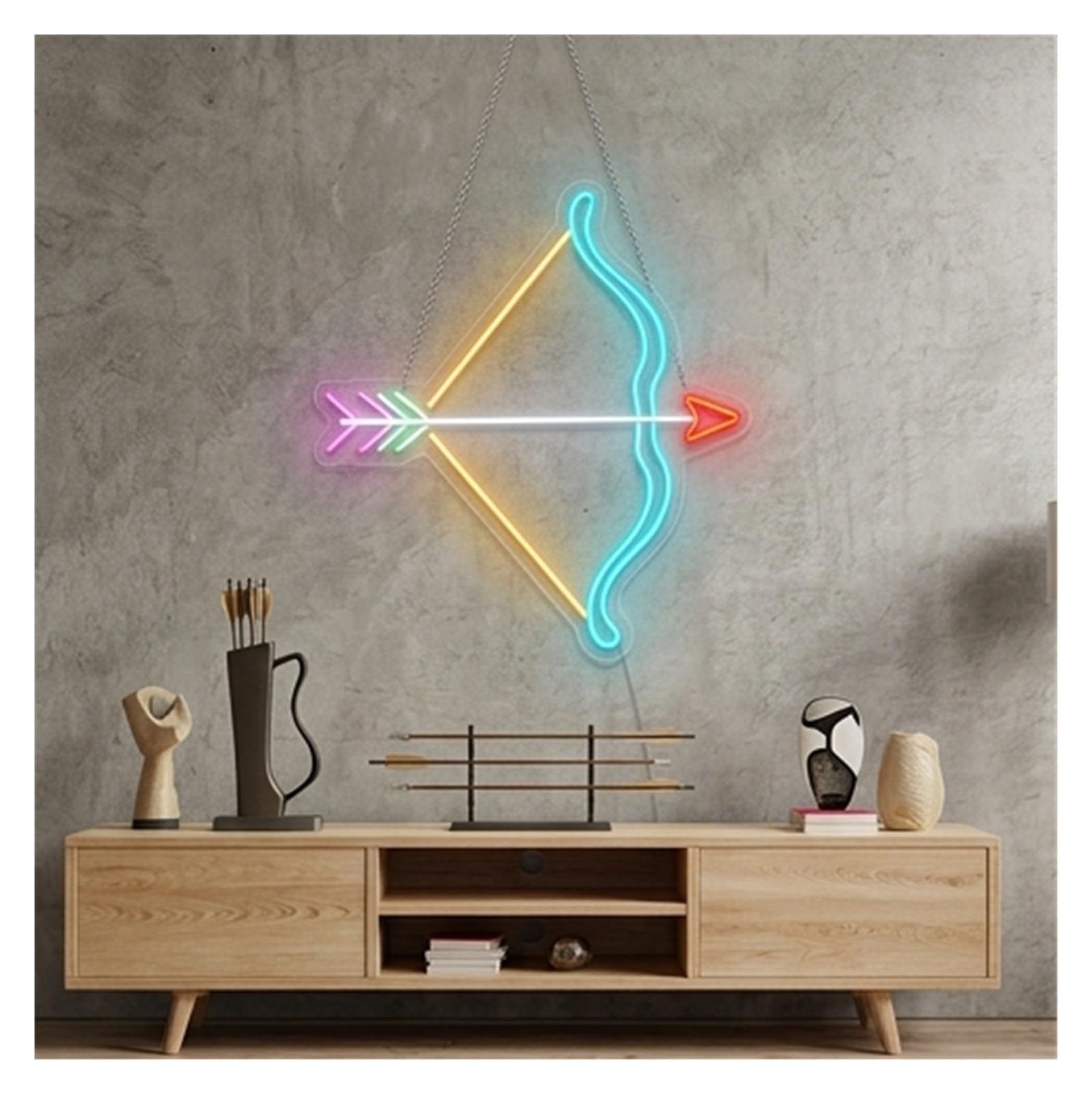 Decoración Lámparas Luz De Neón Tiro Con Arco Regulable | Decoración De Pared Target Sport Decoración Temática De Aventura 50cm/19.69in