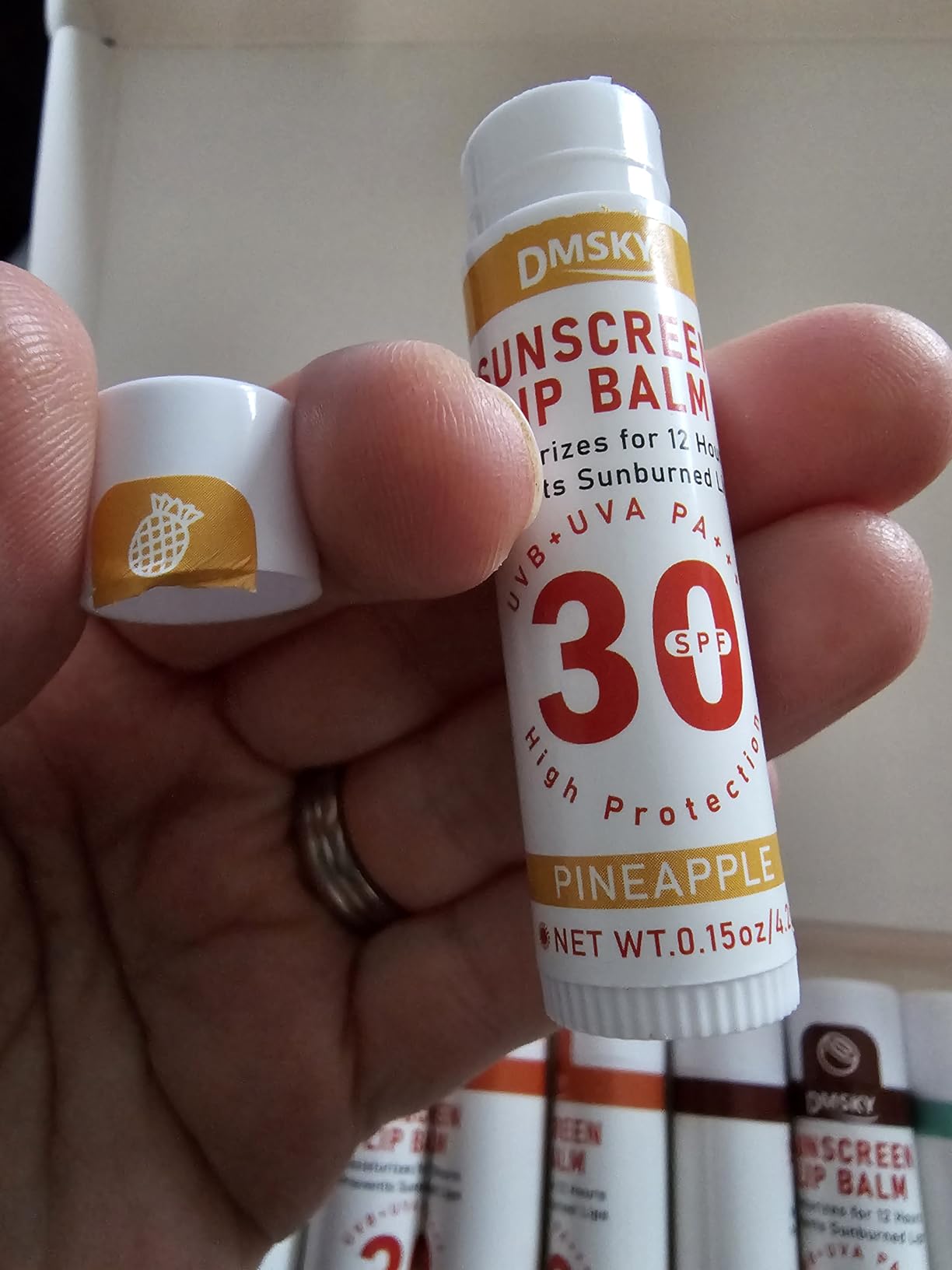 DMSKY SPF 30 Sunscreen Lip Balm 20 Pack, Clear No White Cast Sun Protection Lip Care with Vitamin E and Beeswax, Broad Spectrum SPF Lip Balm for Travel -10 Flavors