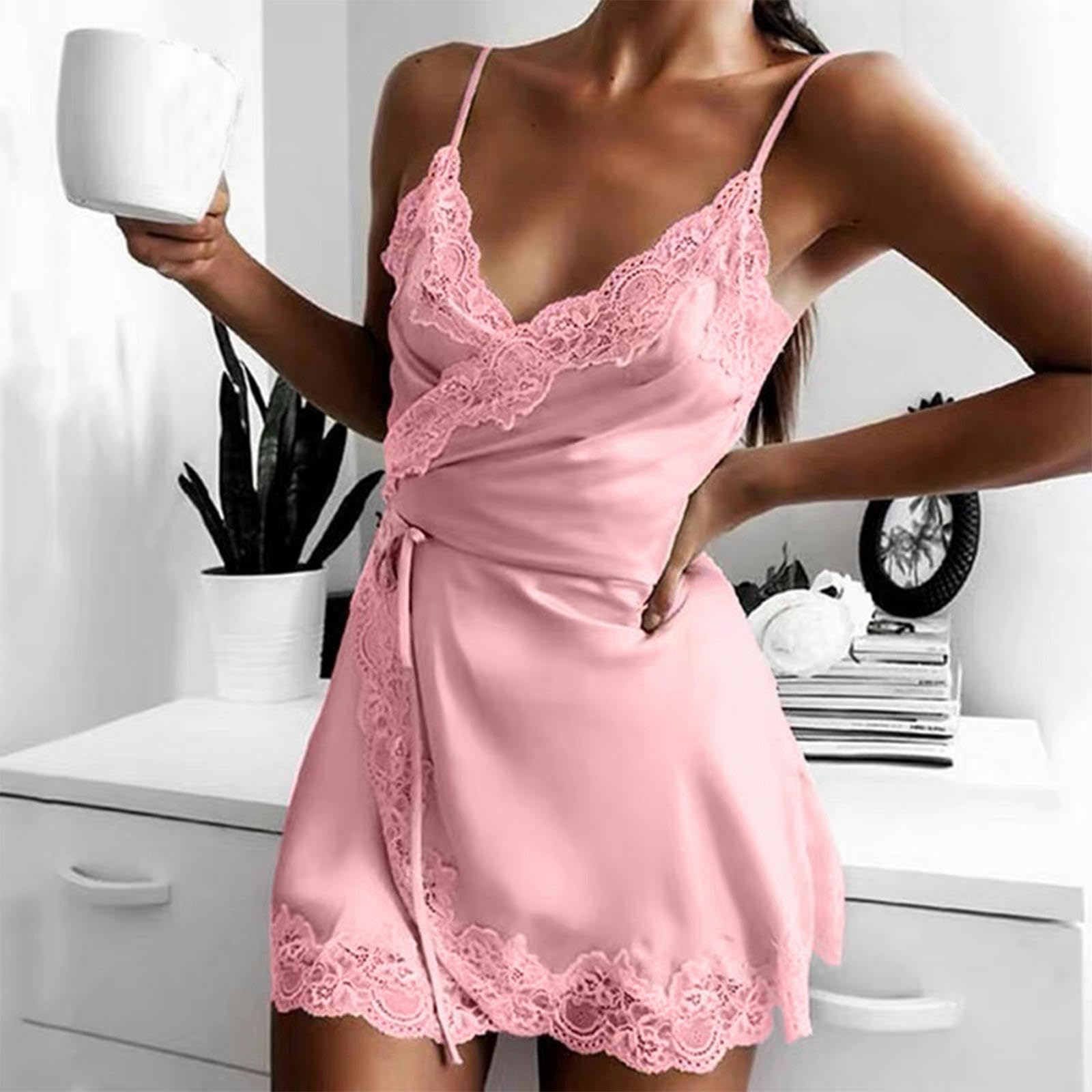 NOGRAX Koszule nocne dla kobiet kobiet bielizna nocna szlafrok sukienka koszula nocna domowa piżama sukienka piżama slim fit koszula nocna