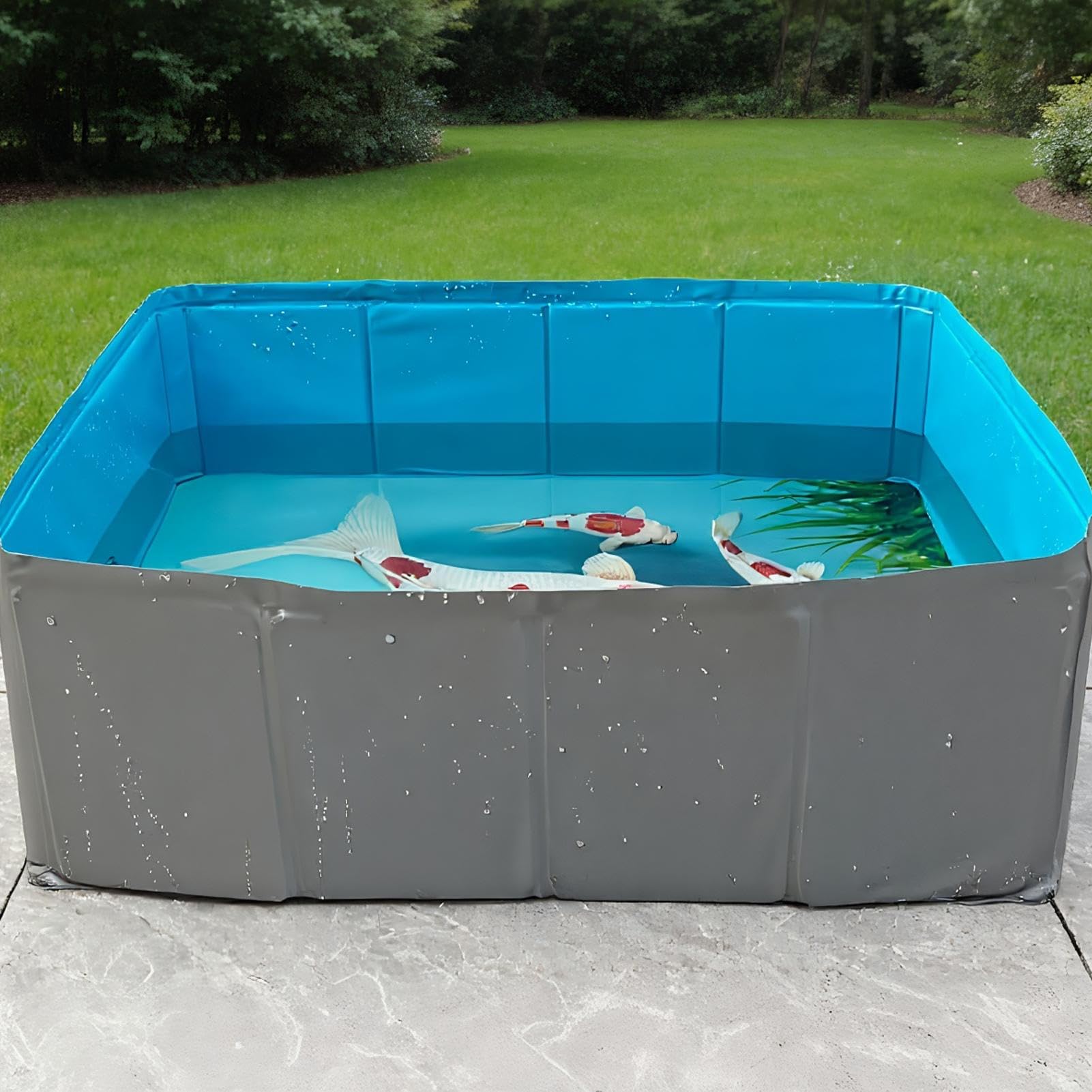 Piscine - Piscine au-Dessus du Sol | PVC Baignoire Pliable pour Chiens | Ensemble de Bassin d'arrière-Cour |Configuration de Bassin Gonflable Pliable Piscines familiale pour Une Utilisation en plei
