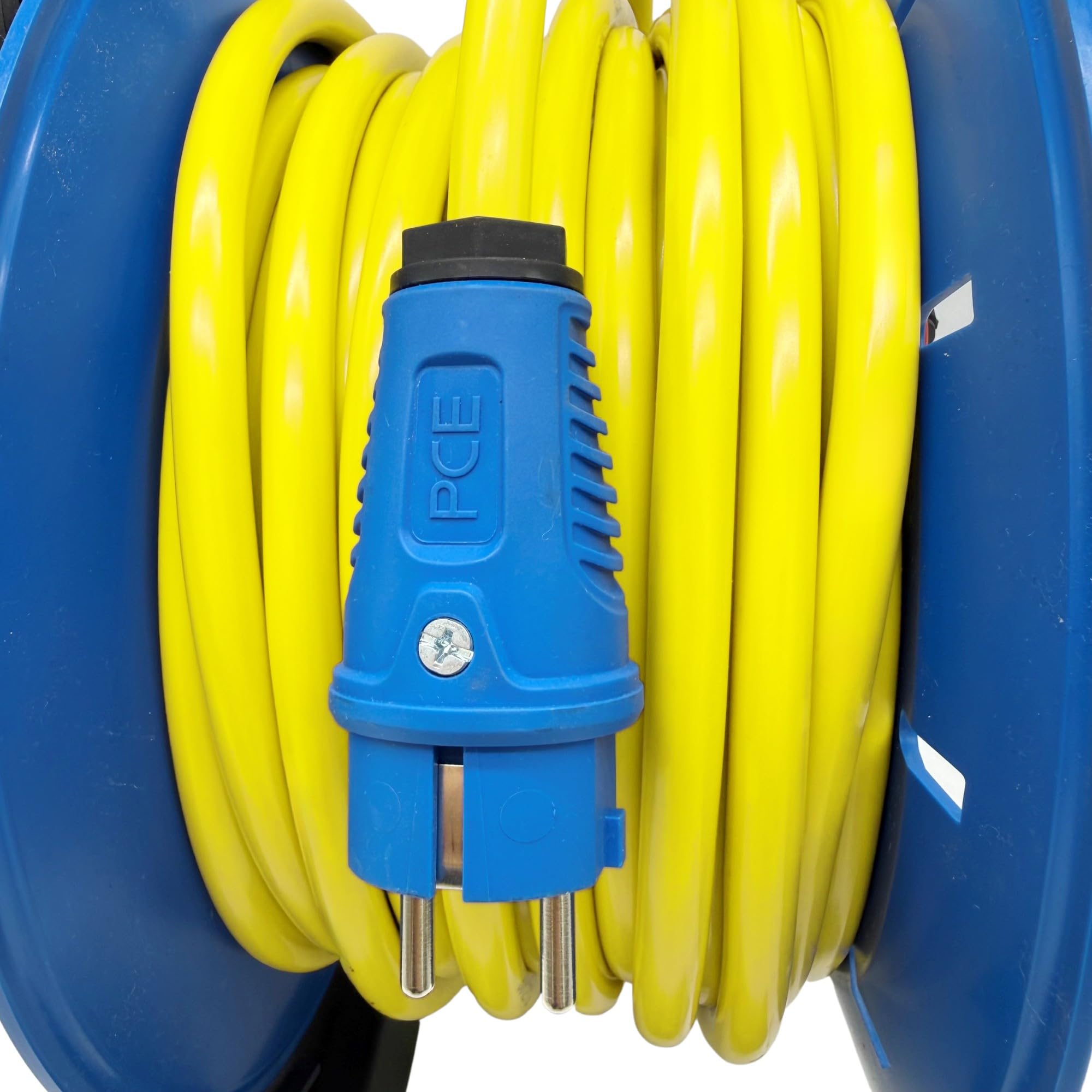 Kunststoff Schuko Kabeltrommel 230V IP44 Stromkabel H07BQ-F 3x2,5mm² in gelb 25m