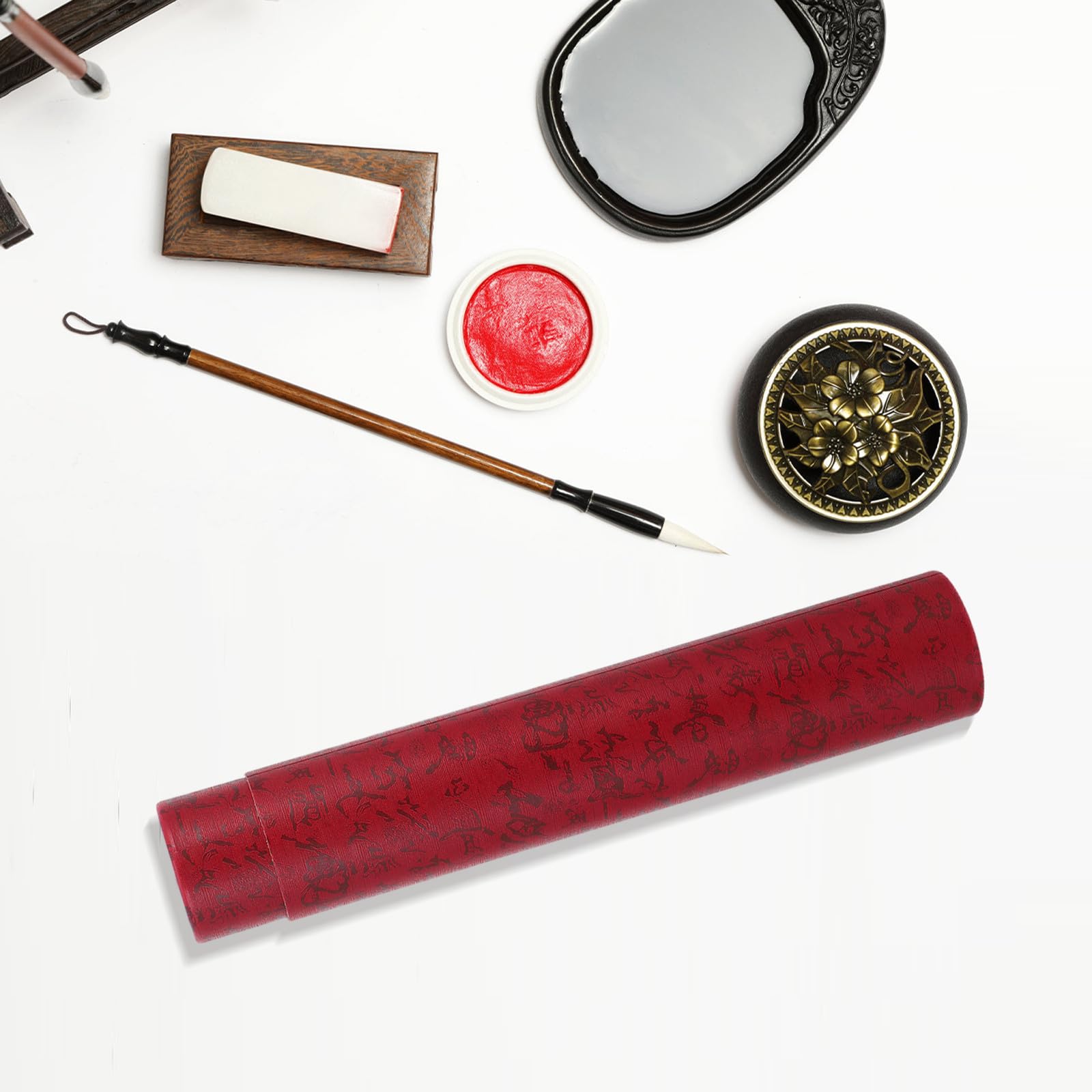 POPETPOP Tube Résistant la Lumière la Pluie de Rangement Extensible en Papier Rouge pour Œuvres d'art et Affiches pour Transport et Expédition Sécurisés
