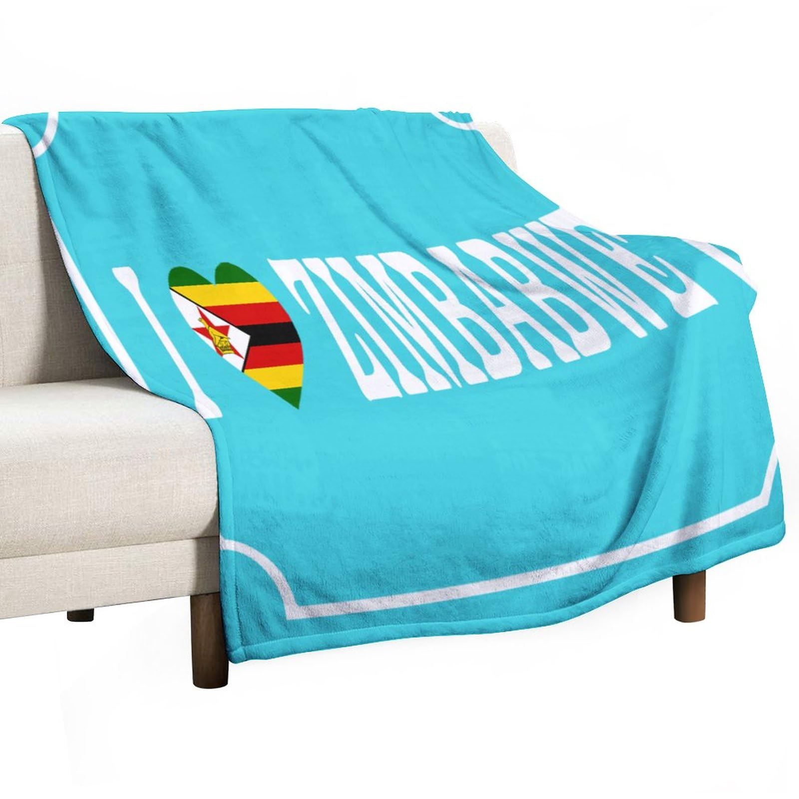 Couverture polaire Zimbabwe 101x127cm en flanelle chaude et légère pour canapé