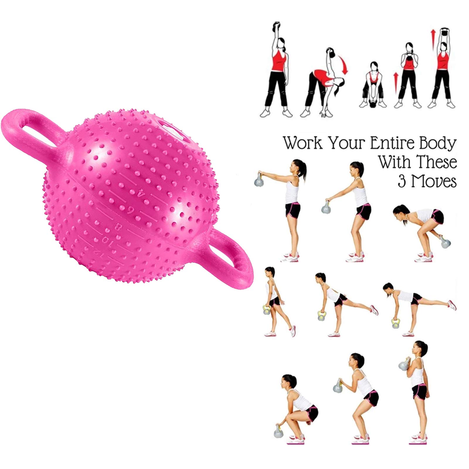 AIZYR Kettlebell De Yoga Lleno De Agua - Set De Pesas Rusas con Mancuernas con Asa Antideslizante De 2 Orejas 2-12 Libras Ajustable para Mujeres Gym Fitness