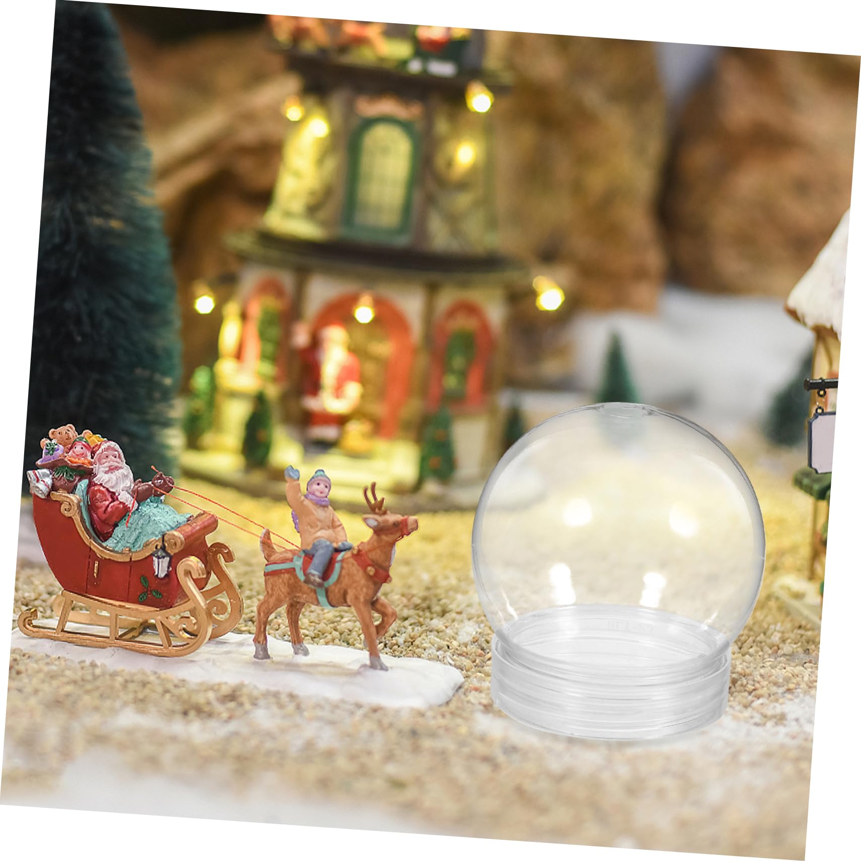 Cabilock 48pièces Boule à Neige Lot de Globes Plastiques Transparents pour Créations De Noël Décorations Personnalisables Et Artisanales