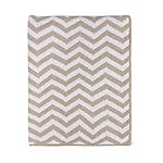 Living Textiles Chenille Knitted Blanket - Taupe Chevron
