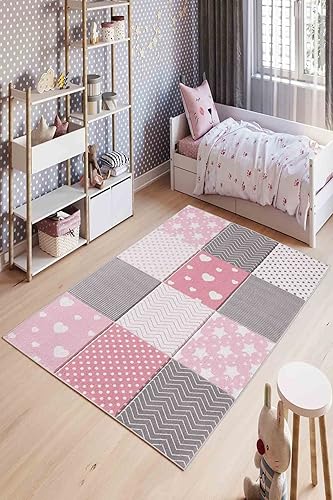LaModaHome Alfombra antideslizante Colorido corazón a rayas y estrellas, suave lavable a máquina, alfombra para dormitorio, interior y exterior,