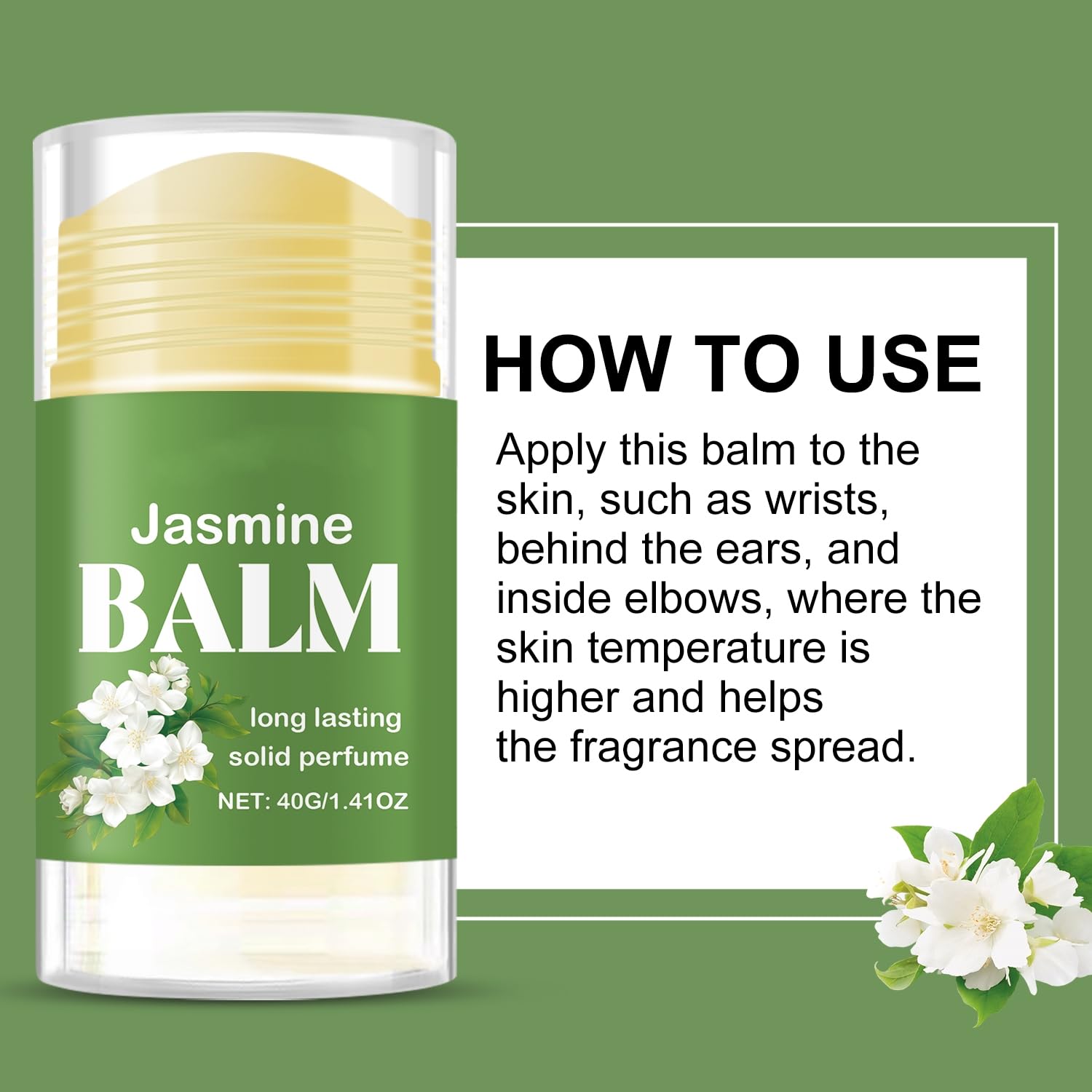 Solidny balsam zapachowy jaśminowy, przenośny solidny balsam zapachowy, do dymu soli/odświeżający i trwały, ba/ume zapach/solidna konsystencja, naturalne składniki baum/e pa/wędzone so/lide (5 szt.)