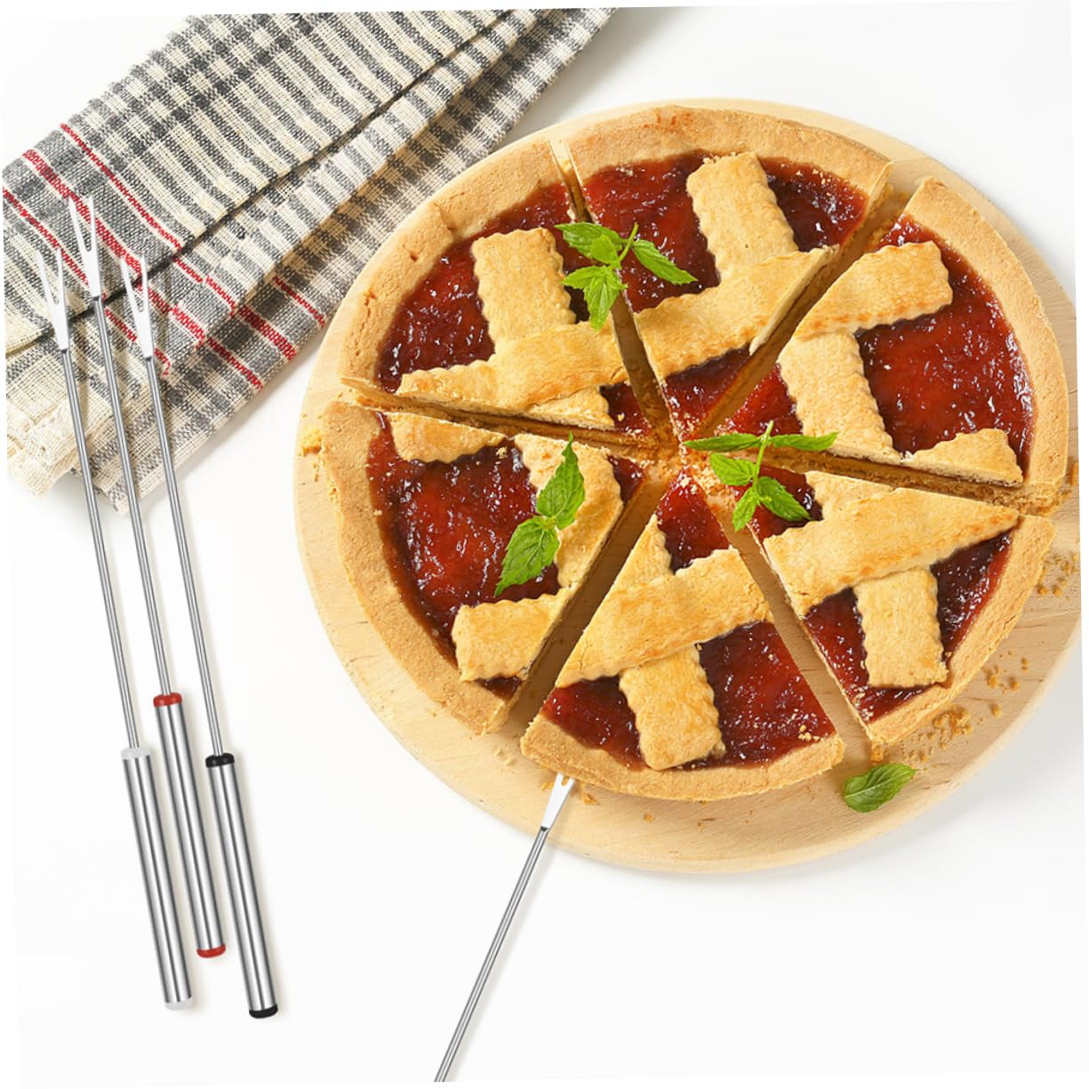 SHOWERORO 12pcs Chocolate Fondue Fork Cheese Fondue Forks Picnic Fork Chocolate Dipping Fork Chocolate Dipping Tools Bbq Baking Tool Coffee Fruit Metal Marshmallow Stainless Steel