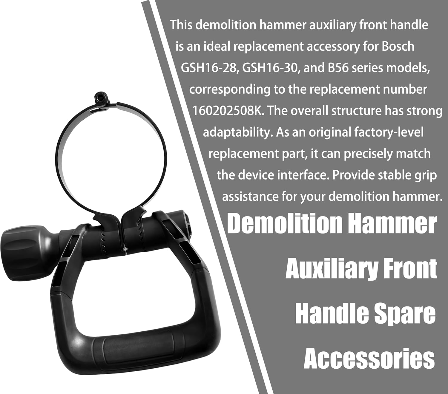 160202508K Demolition Hammer Front Handle Spare Parts Auxiliary Front Handle GSH16-28 GSH16-30 B56 Parts 160202508K Assembly for Bosch Replacement Accessories
