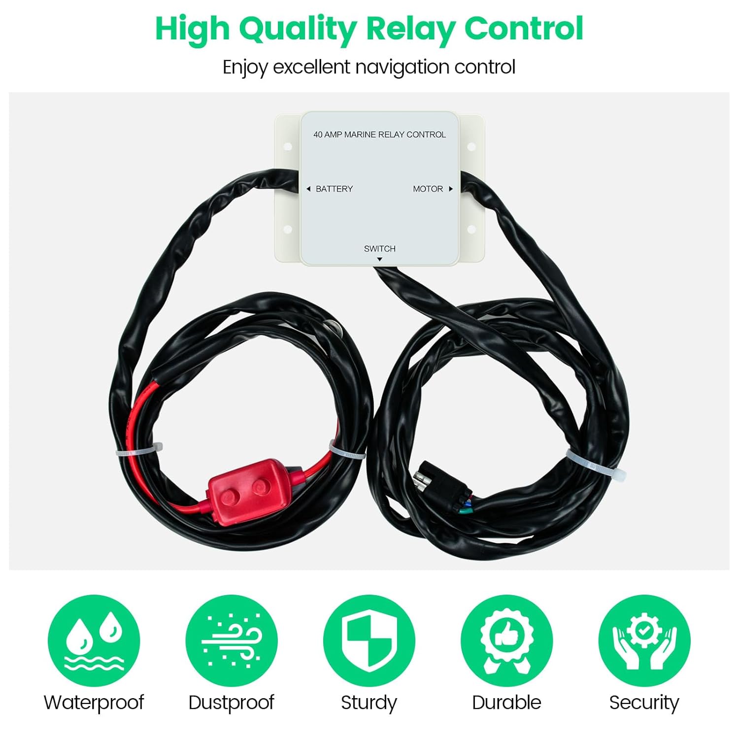Haoguo Marine Relay Control with 50A Overload Protection, Perfect Replacement Relay Harness for Your 99-55022 OEM Old Relay, Waterproof Enclosure Design