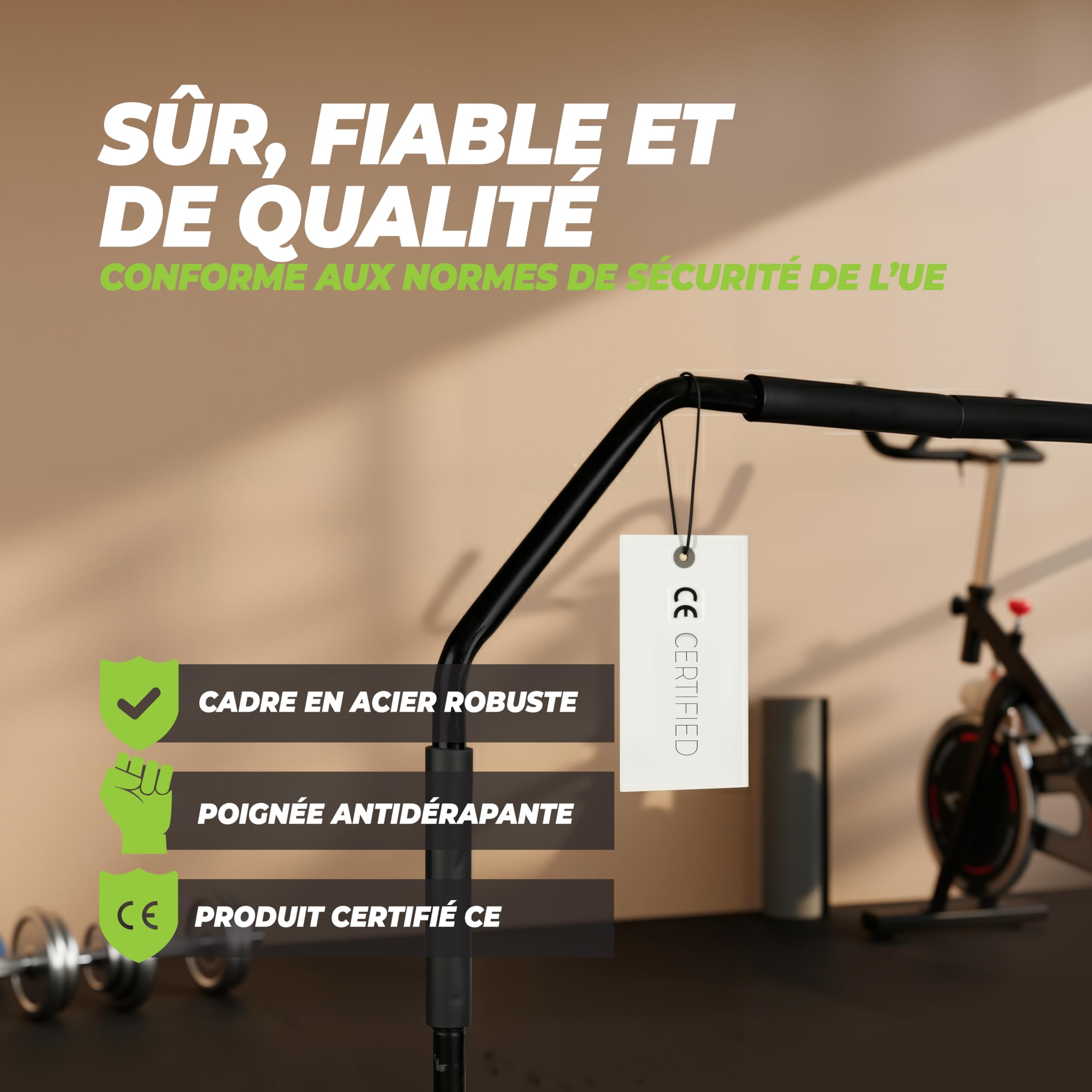 VirtuFit Trampoline de Fitness Pliable avec poignée - Noir - 100 cm