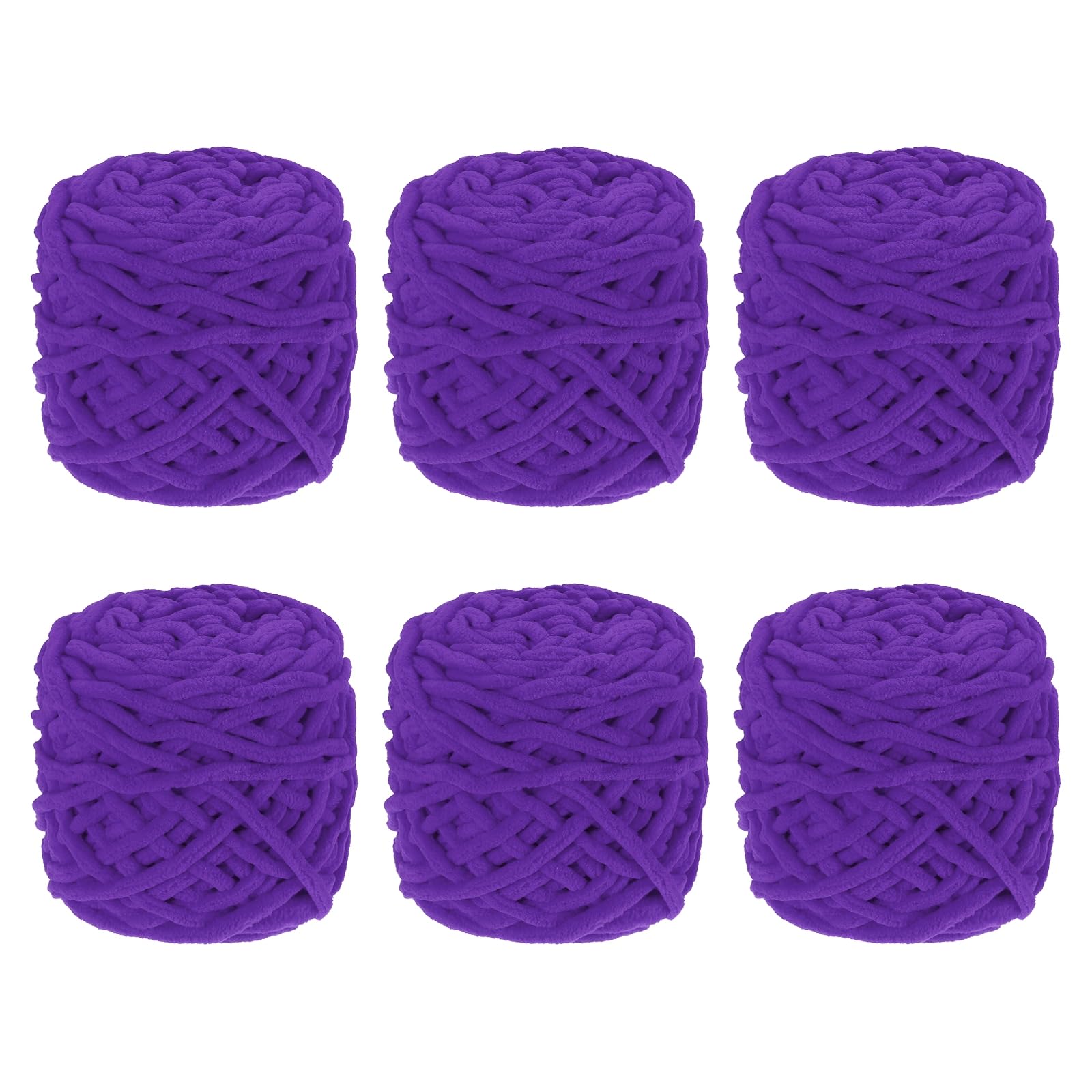 Fil à tricoter en velours violet lot de 6 pelotes pour crochet écharpe et couverture