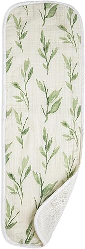 Miniatura 6 de Crane Baby Juego de 3 paños de muselina de algodón para eructos, paños absorbentes florales para bebé, esenciales para recién nacidos, tela