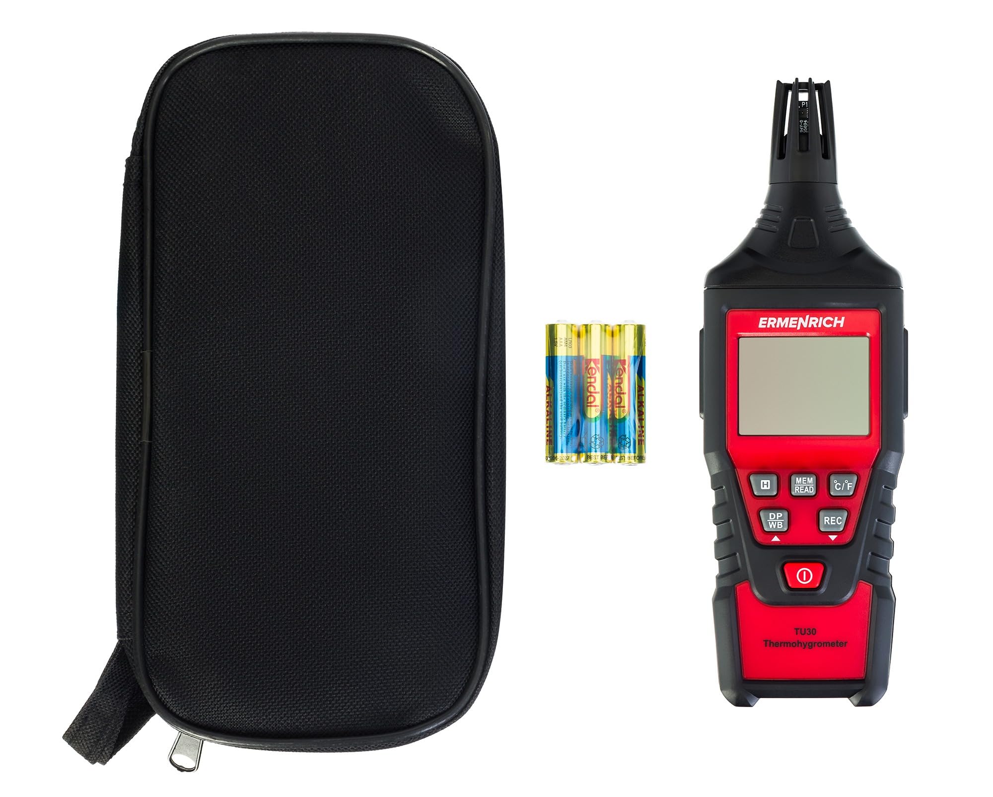 Wett TU30 Hygrometer-Thermometer, Temperatur- und Feuchtigkeitsmessgerät Innen/Außen, Taupunkt, farbiges LCD-Display, Min/Max-Speicher, automatische Abschaltung, schnelle Messung, °C/°F