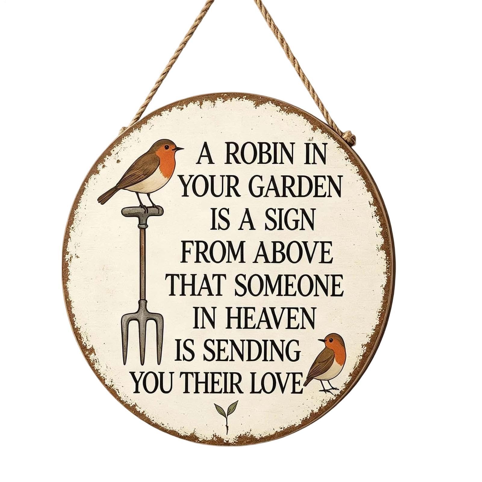 A Robin In Your Garden Plaques, Robin Garden Sign Metal Wall Art
