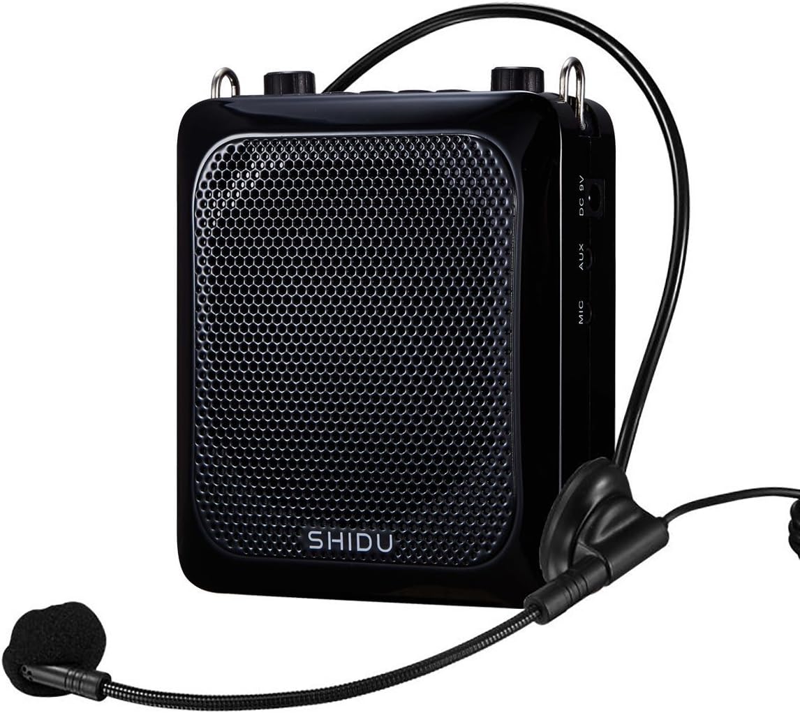 Bluetooth Voice Amplifier, Personal Voice Amplifier 18W with Wired Microphone Headset Portable Waterproof Bluetooth Speaker Rechargeable PA System Power Bank for Outdoors,Teachers,Shower,Beach