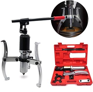 HTTMT- Vehicle 5 Ton 3 Jaw 360 Degree Flexibility Hydraulic Bearing Gear Puller Wheel Hub Puller Separator Garage Tool [P/N: ET-CAR-FIX006-5T-RED]