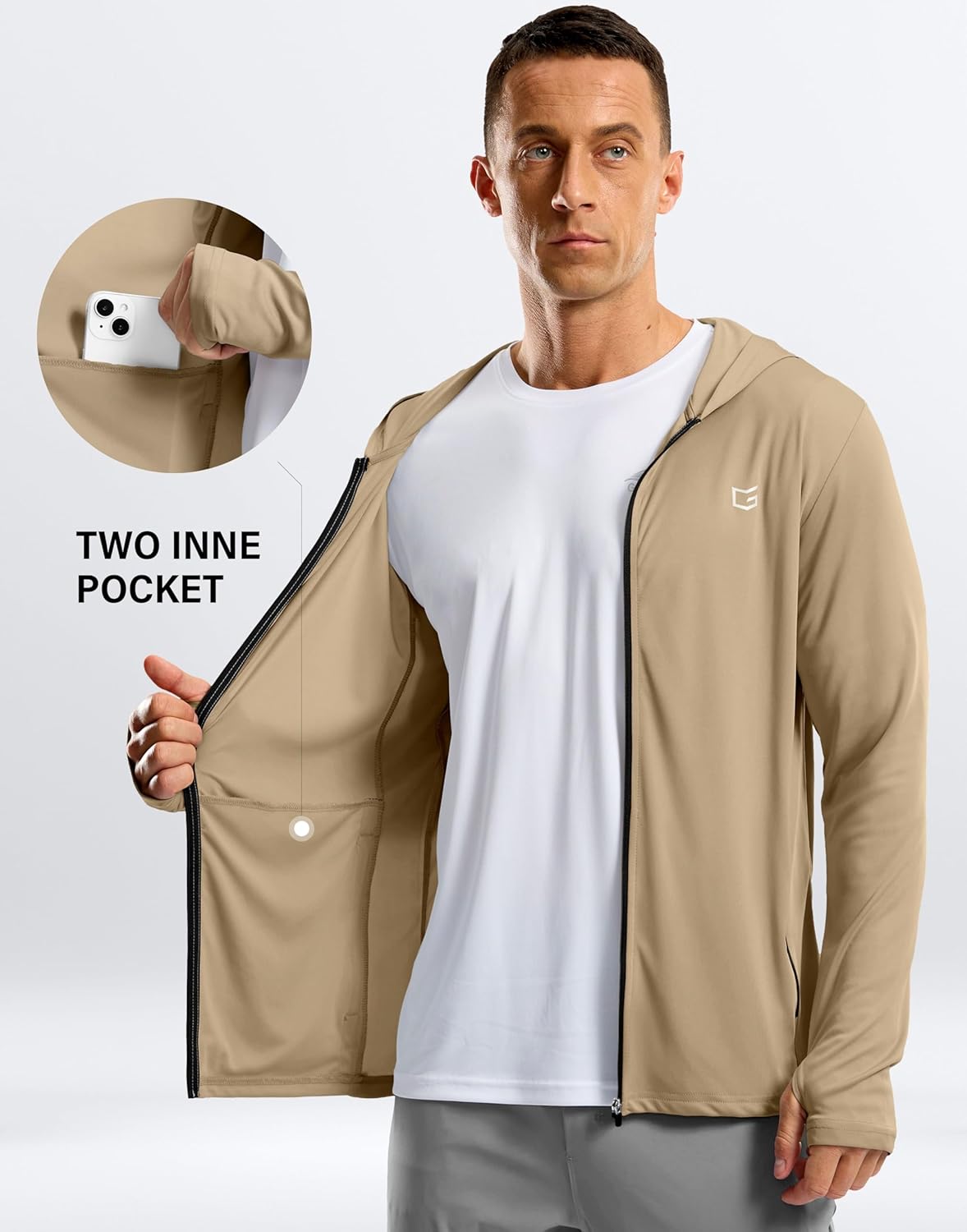 G Gradual Men's UPF 50+ Sun Protection Hoodie Jacket Lightweight Full Zip Hoodies Long Sleeve Shirts for Men Hiking Fishing - Image 5