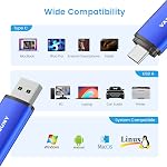 Vansuny USB C Flash Drive 128GB USB Stick Dual Drive USB C Stick 2.0 OTG 2-in-1 USB Flash Drive 128GB for PC, Laptop, Type-C Smartphones, Tablets, Macs