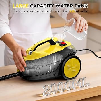 Steam Cleaner, Handheld Steam Cleaner - 2000W High Pressure 73PSI Portable Steamer with 68oz Tank & 24 PCS Accessories for Home Use, Car Detailing, Floor, Kitchen, Bathroom, Windows, Grout, Sofa