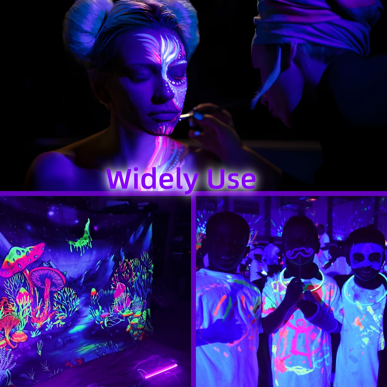 2 barras de luz negra, tubo UV LED, lámpara morada portátil, 5 V, USB, alimentación ultravioleta, 395 nm UVA, iluminación para efecto maquillaje neón, pintura de Navidad, discoteca DJ