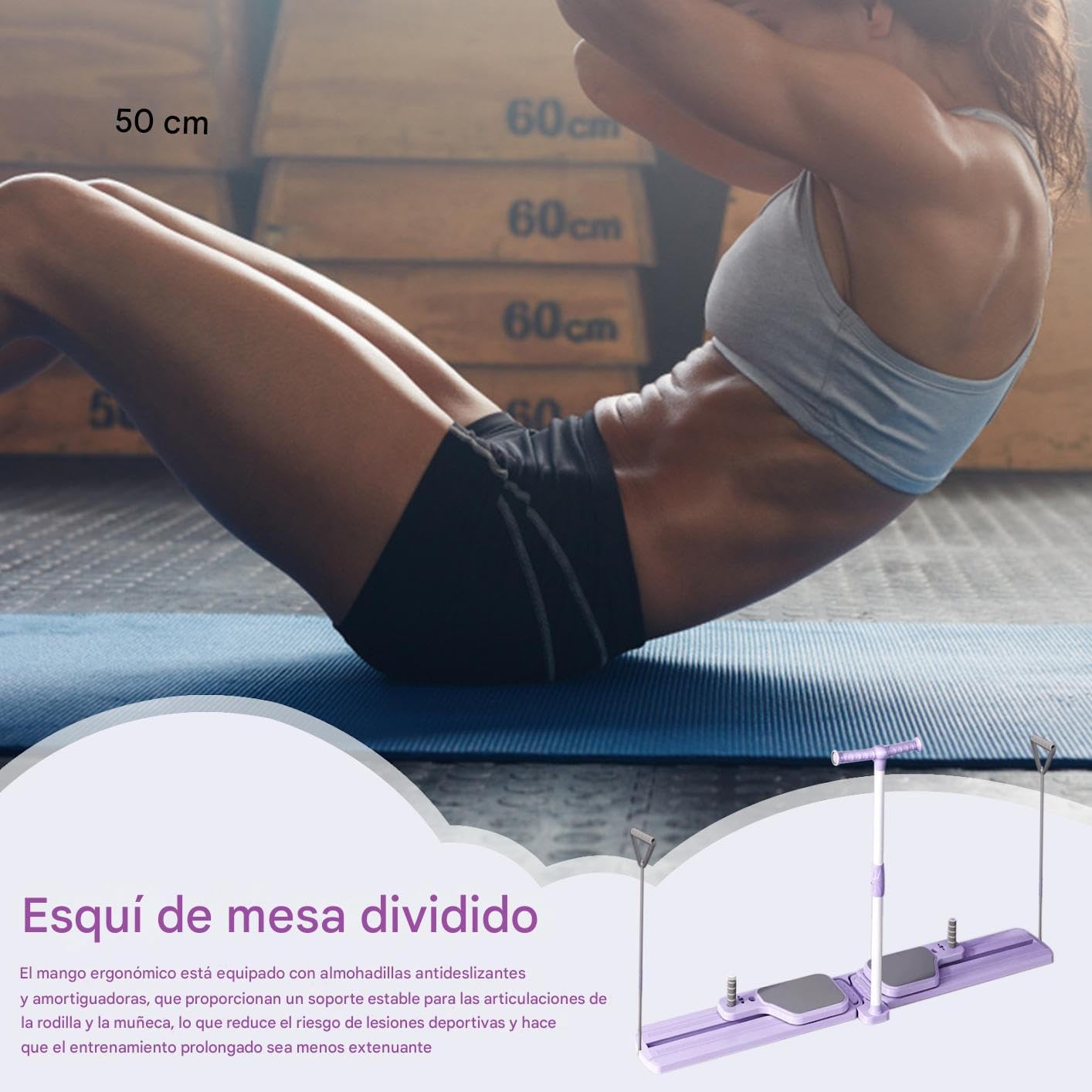 Máquina de Esquí Equipo de Ejercicio - Equipo de Entrenamiento de Piernas Separadas - Máquina de Esquí para Fortalecimiento y Moldeo Corporal Cardio Pilates Yoga Rehabilitación Entrenamiento