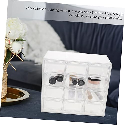 Miniatura 5 de EXCEART Caja de cajón transparente Caja de almacenamiento de artículos de papelería, organizador de maquillaje, cajones de exhibición, mini