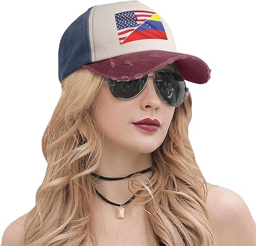 Miniatura 4 de La bandera estadounidense y la bandera venezolana mejoran tu estilo con divertidas gorras de béisbol de algodón ajustables para hombres y mujeres,