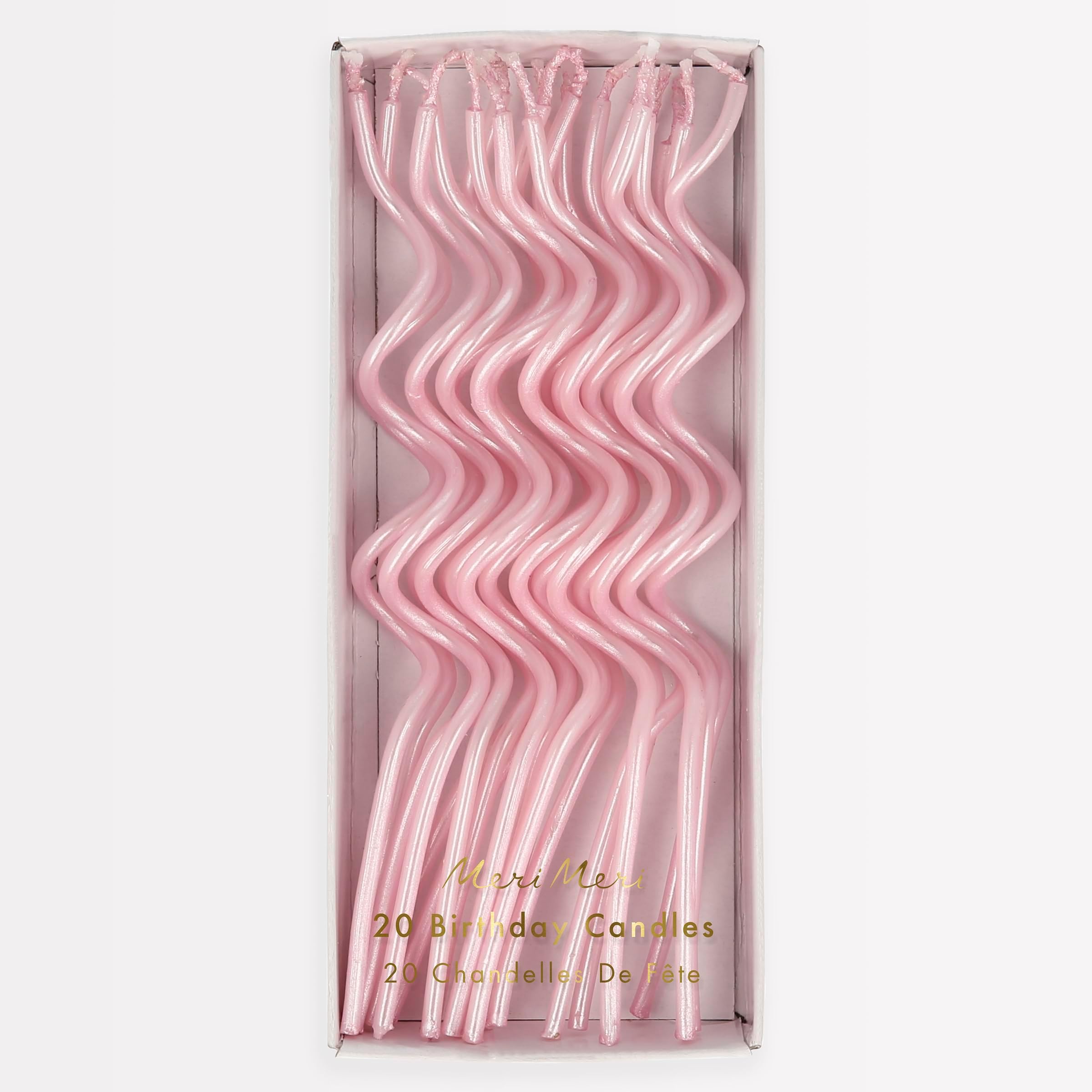 Meri Meri Swirly Tall Cake Candles (Pack of 20), 5" Tall Unscented Candles