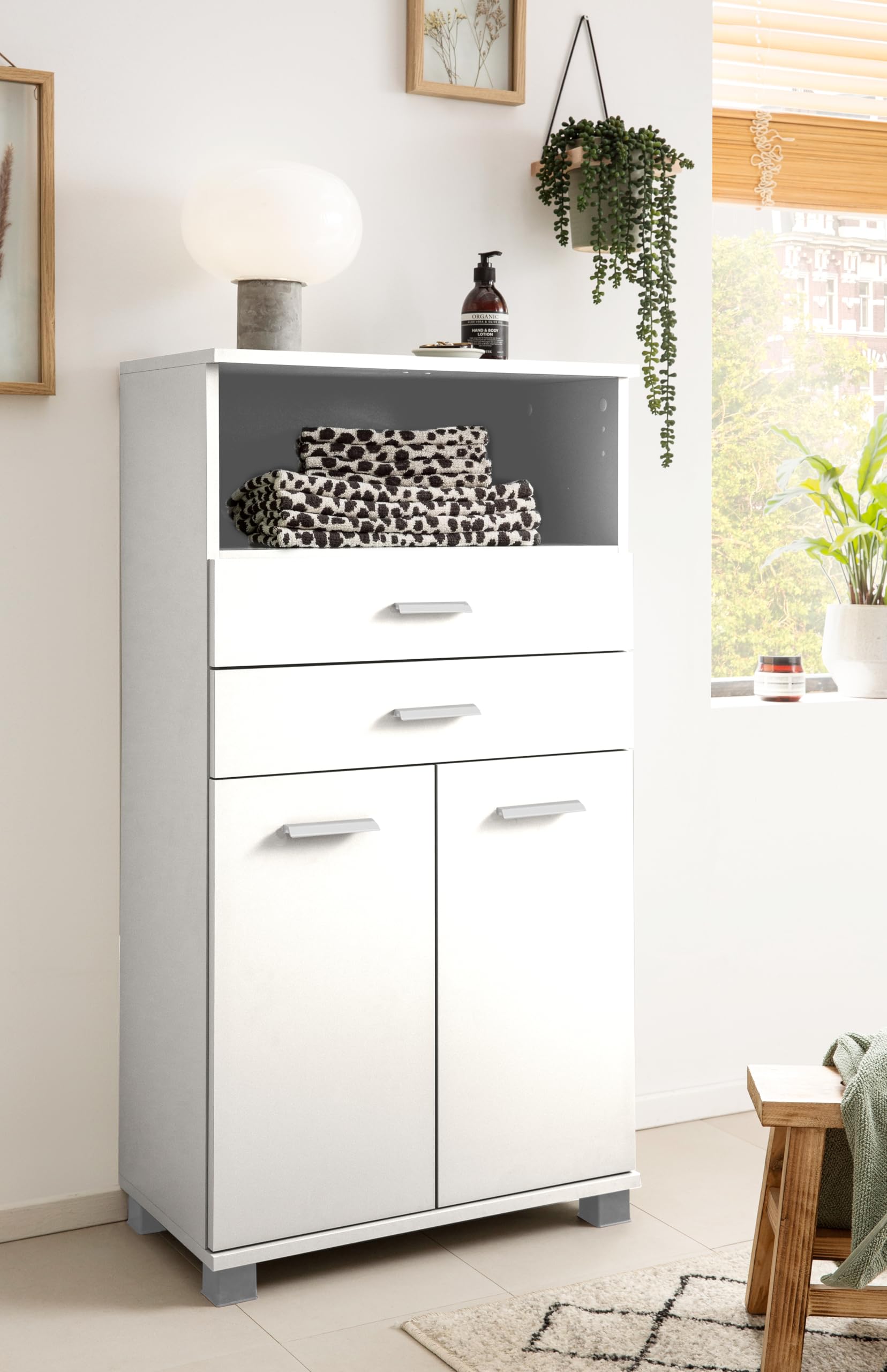 Schildmeyer 158820 Palermo Meuble Bas Blanc Mat, 30,3 x 32,6 x 75,3 cm