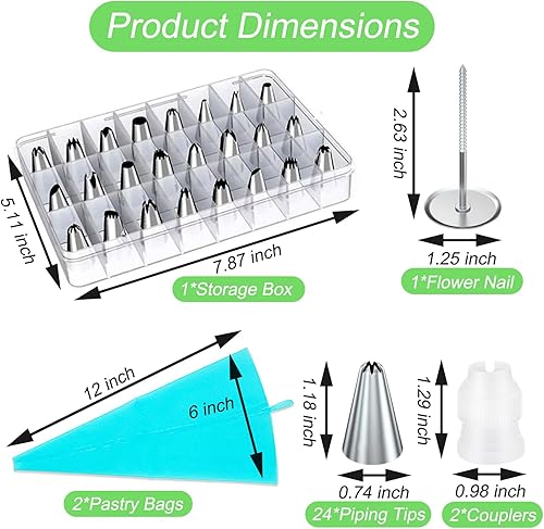 Miniatura 6 de Suuker Juego de bolsas y puntas para pastelería, bolsas de glaseado reutilizables y puntas con 24 puntas de tubería, 2 bolsas de pastelería