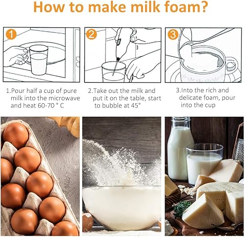 Miniatura 3 de Espumador eléctrico de leche, batidor de huevos, batidor de huevos, herramientas de cocina eléctrica para el hogar