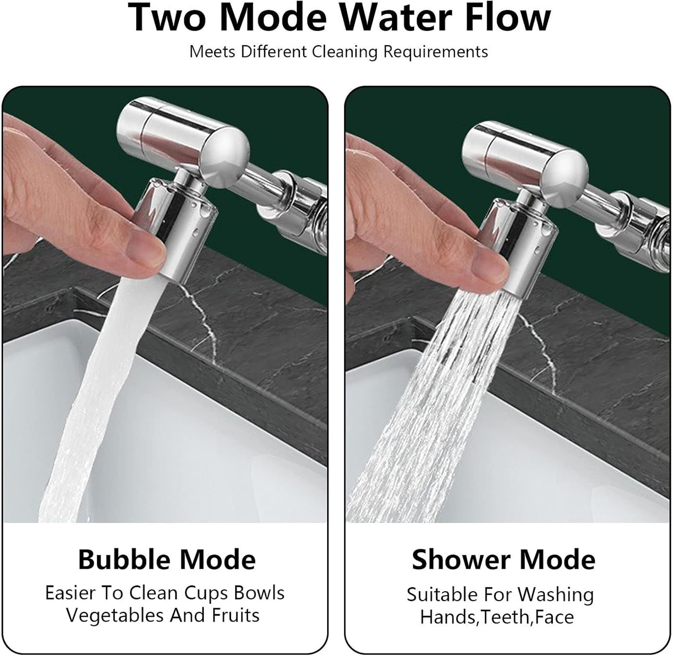 Tap Extender,PcsFaucet Splash Filter,Swivel Water Saving Faucet with Filter for Threaded Taps,Rotate Tap Aerator,Sink Sprayer Faucet Attachment,for Bathroom Kitchen - Image 4