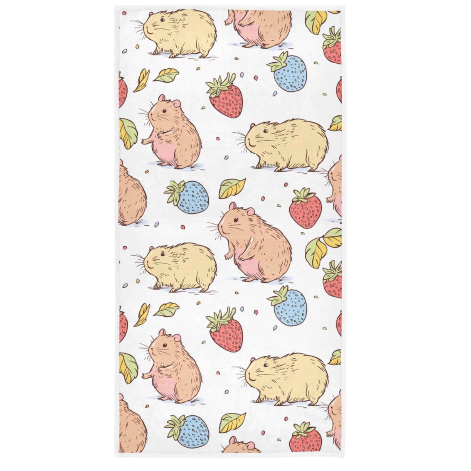 Toalla de Ducha Lindo Carpincho Rosa Fresa Toallas baño Gimnasio 80x130Cm